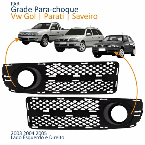 Par Grade Parachoque Vw Gol Parati Saveiro G3 2003 2004 2005 Com Furo Fase 2