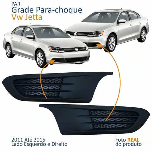 Par Grade Parachoque Vw Jetta 2011 2012 2013 2014 2015 Sem Furo