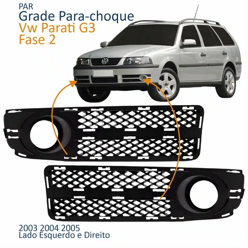 Par Grade Parachoque Vw Parati G3 2003 2004 2005 Com Furo Fase 2