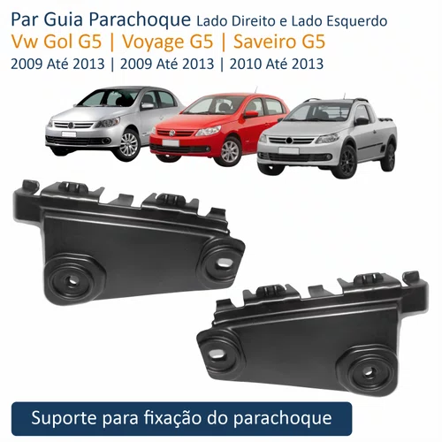 Par Guia Parachoque Vw Gol Voyage G5 2009 Até 2013 Saveiro G5 2010 Até 2013