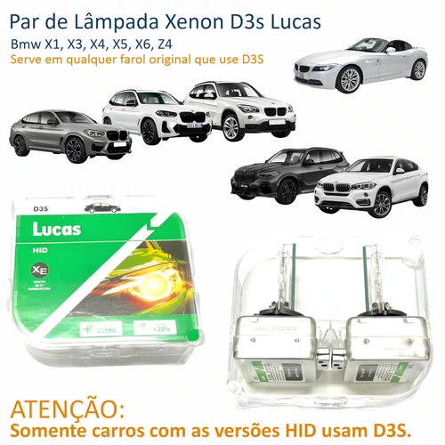 Par Lâmpada Xenon D3s Lucas BMW X1, X3, X4, X5, X6, Z4
