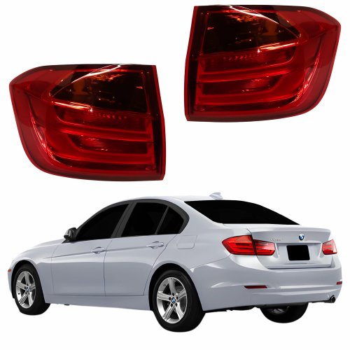 Par Lanterna Traseira Bmw Série 3 320i 325i 328i 2013 Até 2016 Bicolor Com Pisca Ambar Com Led Canto