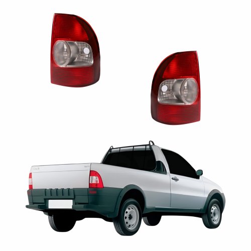 Par Lanterna Traseira Fiat Strada 2001 Até 2006 Bicolor