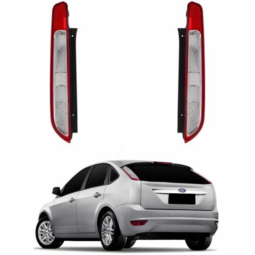 Par Lanterna Traseira Ford Focus Hatch 2009 2010 2011 2012 Bicolor Cristal