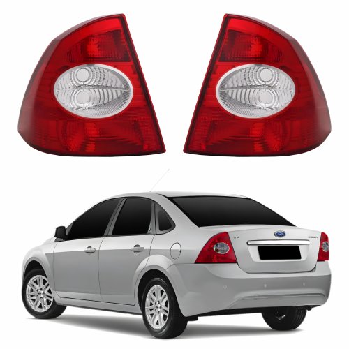 Par Lanterna Traseira Ford Focus Sedan 2009 2010 2011 2012 Bicolor Cristal