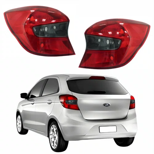 Par Lanterna Traseira Ford Ka Hatch 2015 Até 2018 Fumê