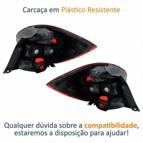 Par Lanterna Traseira Ford Ka Hatch 2015 Até 2018 Fumê