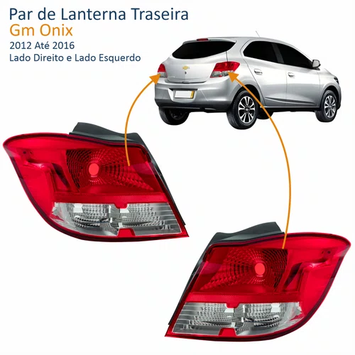 Par Lanterna Traseira Gm Onix 2012 Até 2016 Bicolor
