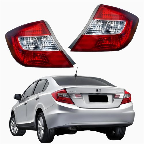 Par Lanterna Traseira Honda Civic 2012 2013 2014 2015 2016 Canto Bicolor