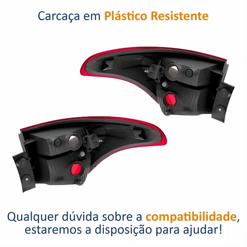 Par Lanterna Traseira Hyndai Hb20 Hatch 2012 Até 2019 Tampa Fumê