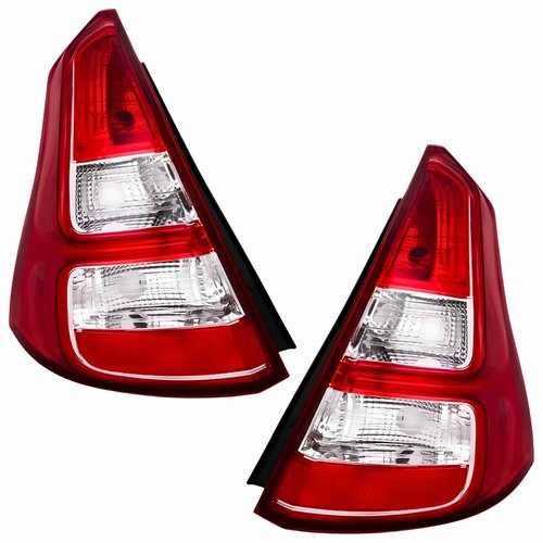 Par Lanterna Traseira Renault Sandero 2012 2013 2014 Bicolor Com Friso Cromado