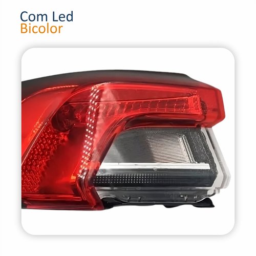 Par Lanterna Traseira Toyota Corolla Altis 2020 2021 2022 2023 Canto Bicolor Com Led