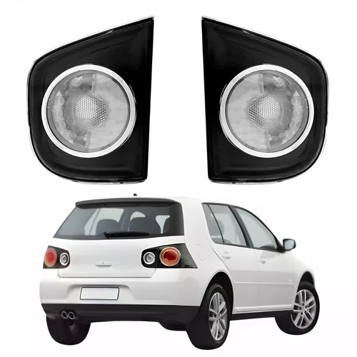 Par Lanterna Traseira Vw Golf 2008 Até 2013 Tampa Fumê/Cristal