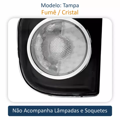 Par Lanterna Traseira Vw Golf 2008 Até 2013 Tampa Fumê/Cristal