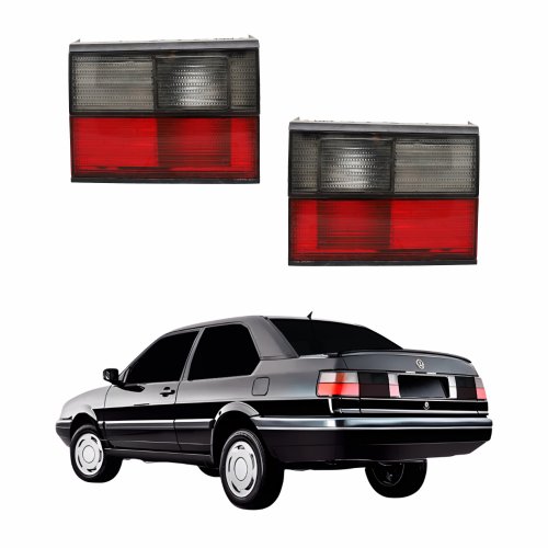 Par Lanterna Traseira Vw Santana 1991 Até 1997 Fumê Tampa