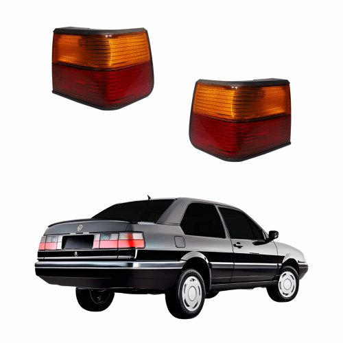 Par Lanterna Traseira Vw Santana 1991 Até 1997 Tricolor Canto