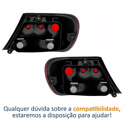 Par Lanterna VW Gol G5 2009 Até 2012 Bicolor Fumê