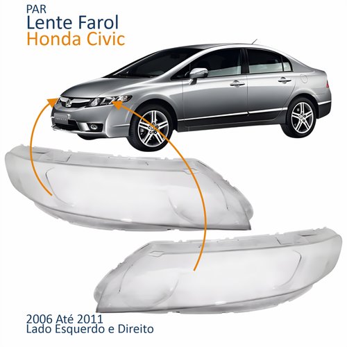 Par Lente Farol Honda Civic 2006 Até 2011 Modelo Valeo