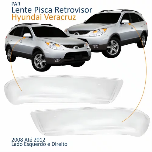 Par Lente Pisca Retrovisor Hyundai Veracruz 2008 2009 2010 2011 2012