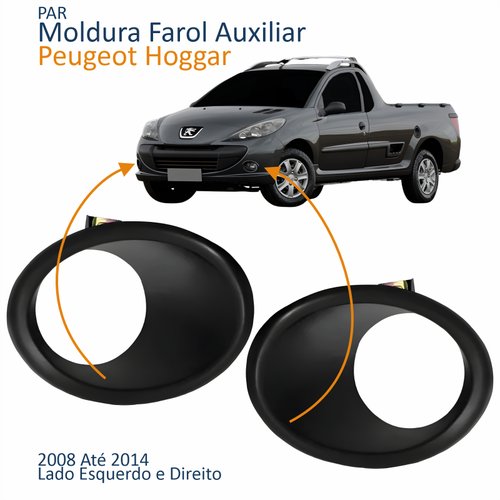 Par Moldura Farol Auxiliar Peugeot Hoggar 2008 Até 2014