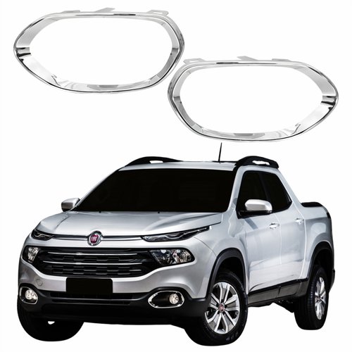 Par Moldura Grade Parachoque Fiat Toro 2016 2017 2018 2019 2020 Cromado