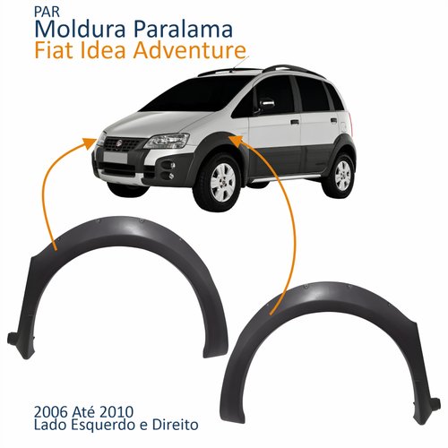 Par Moldura Para-lama Fiat Idea Adventure 2006 2007 2008 2009 2010