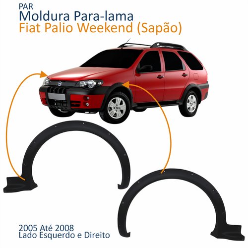 Par Moldura Para-lama Fiat Palio Weekend Sapão 2005 2006 2007 2008