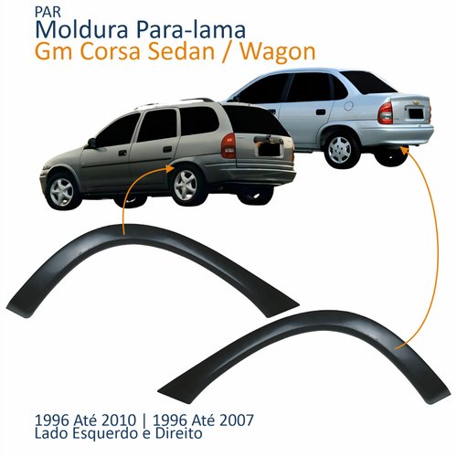 Par Moldura Para-lama Traseiro Gm Corsa Sedan 1996 Até 2010 Wagon 1996 Até 2007