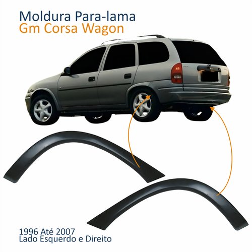 Par Moldura Para-lama Traseiro Gm Corsa Wagon 1996 Até 2007
