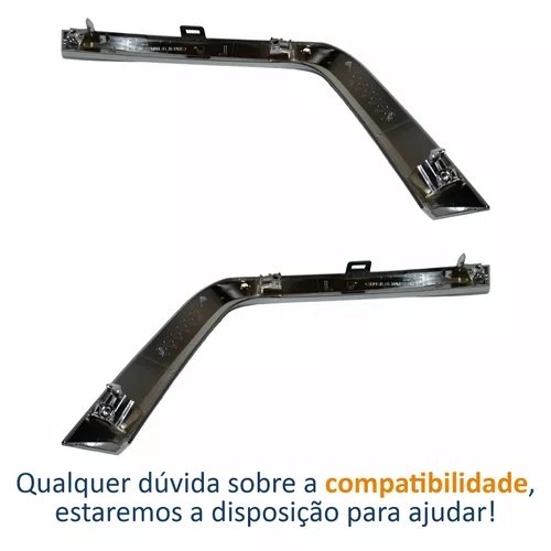 Par Moldura Parachoque Dianteiro Mitsubishi Asx 2017 Até 2022 Inferior Cromado