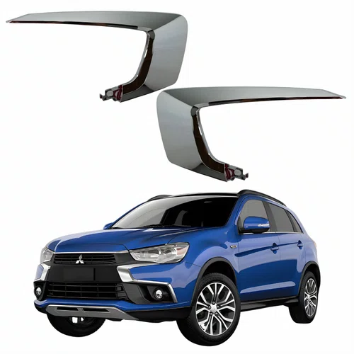 Par Moldura Parachoque Dianteiro Mitsubishi Asx 2017 Até 2022 Superior Cromado