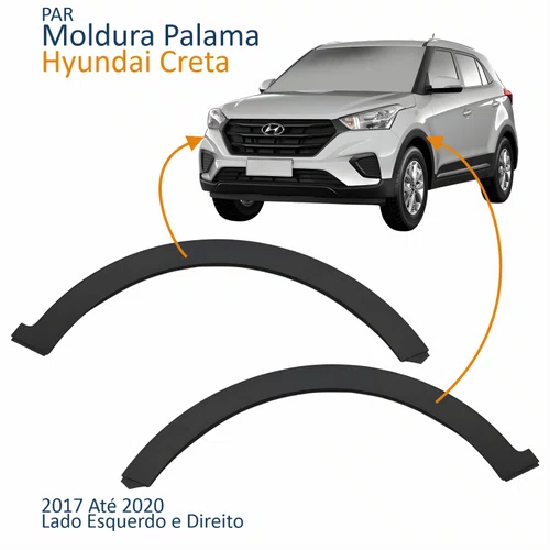 Par Moldura Paralama Dianteiro Hyundai Creta 2017 2018 2019 2020