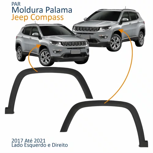 Par Moldura Paralama Dianteiro Jeep Compass 2017 2018 2019 2020 2021