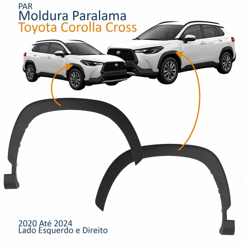 Par Moldura Paralama Toyota Corolla Cross 2020 2021 2022 2023 2024