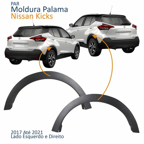 Par Moldura Paralama Traseira Nissan Kicks 2017 2018 2019 2020 2021