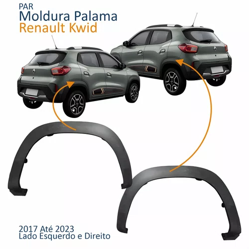 Par Moldura Paralama Traseira Renault Kwid 2017 Até 2023