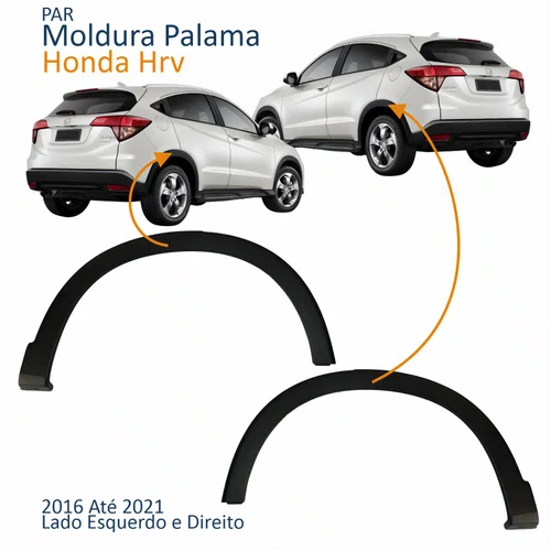 Par Moldura Paralama Traseiro Honda Hrv 2016 Até 2021
