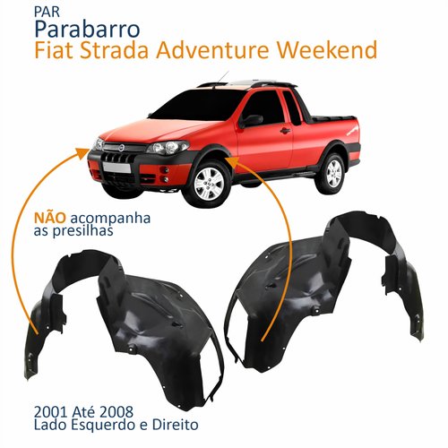 Par Parabarro Dianteiro Fiat Strada Weekend Adventure 2001 Até 2008
