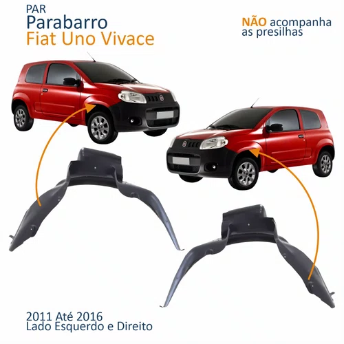 Par Parabarro Dianteiro Fiat Uno Vivace 2011 Até 2016