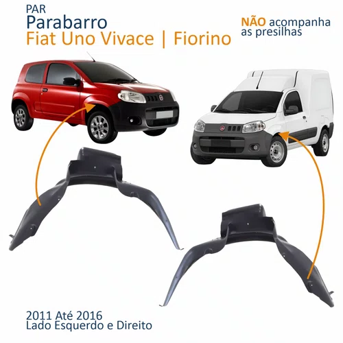 Par Parabarro Dianteiro Fiat Uno Vivace Fiorino 2011 Até 2016