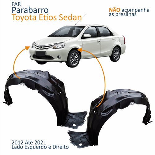 Par Parabarro Dianteiro Toyota Etios Sedan 2012 Até 2021