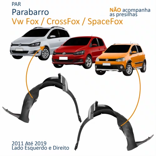 Par Parabarro Dianteiro Vw CrossFox Fox SpaceFox 2011 Até 2019