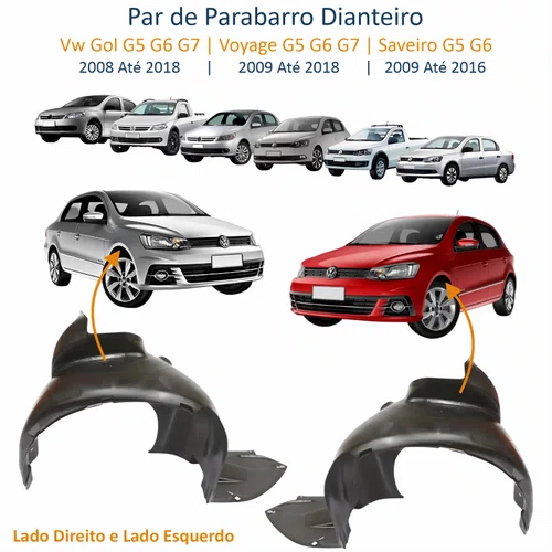 Par Parabarro Dianteiro Vw Gol 2008 Até 2018 Voyage 2009 Até 2018 Saveiro 2009 Até 2016