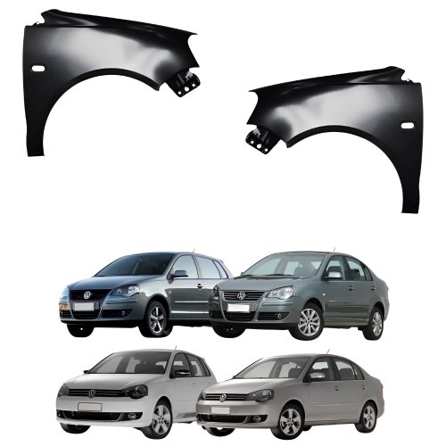 Par Paralama Dianteiro Vw Polo Hatch Polo Sedan 2007 Até 2015 Com Furo