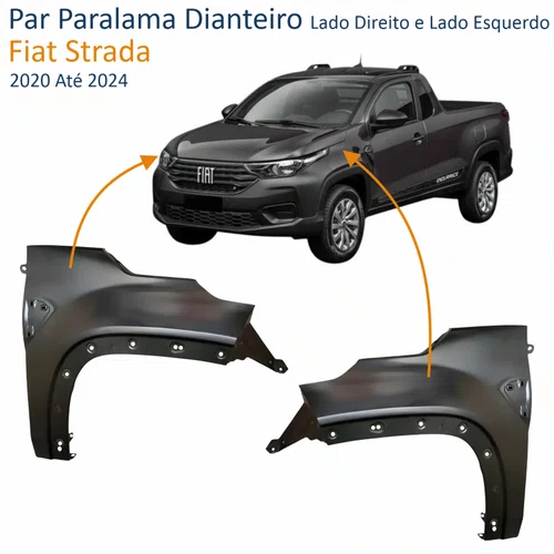 Par Paralama Fiat Strada 2020 Até 2024