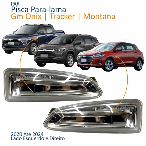 Par Pisca Para-lama Gm Onix Tracker 2020 Até 2024 Montana 2023 2024 Cristal
