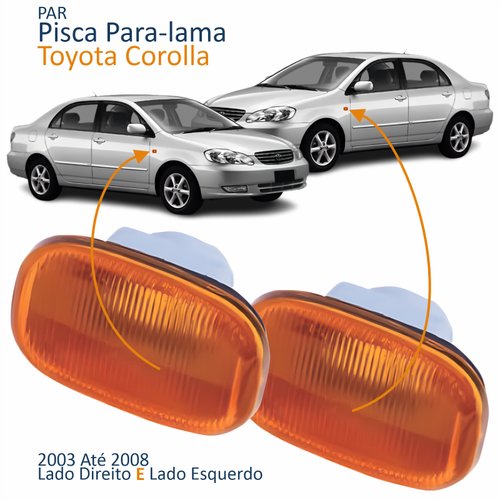 Par Pisca Para-lama Toyota Corolla 2003 Até 2008 Âmbar