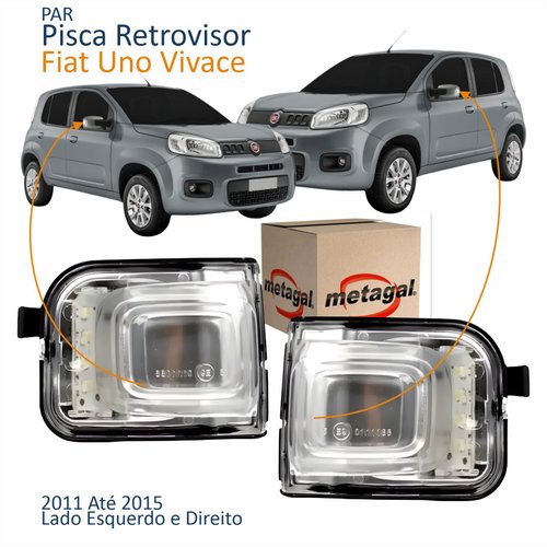 Par Pisca Retrovisor Fiat Uno Vivace 2011 2012 2013 2014 2015