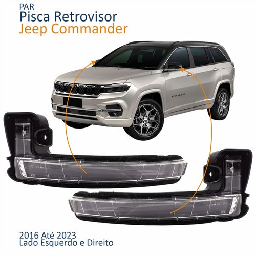 Par Pisca Retrovisor Jeep Commander 2016 Até 2023