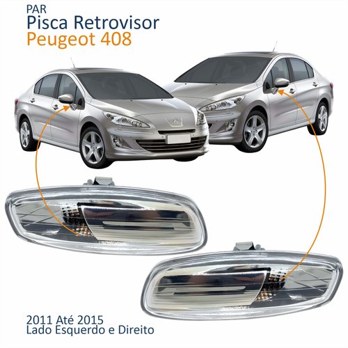 Par Pisca Retrovisor Peugeot 408 2011 2012 2013 2014 2015